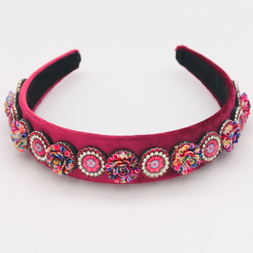 Européen Et Américain Étoiles Style Cheveux Accessoires Trois-couleur Verre Strass Bandeau Suède Main Serre-tête De Noël Tête Boucle La Division Du Secteur Privé display picture 9