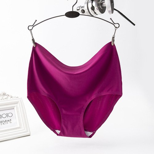 Yikelirou Seamless Underwear Women's Pure Cotton Crotch High Waist Underwear Women's Ice Silk One-piece Briefs Seamless Body Shaping