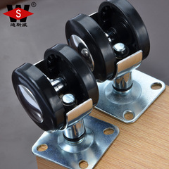 Disway 2-inch brake alloy flat furniture casters, office swivel chair nylon directional wheels