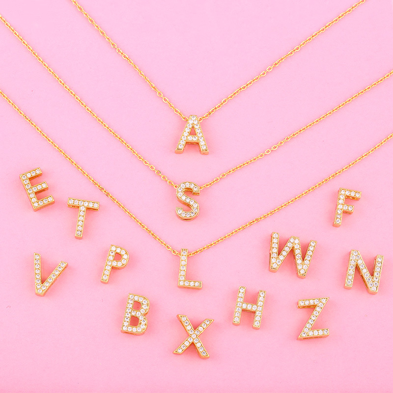New Accessories Letter Necklace Diamond Letter Pendant Couple Necklace