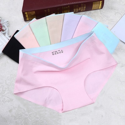 lady No trace high quality pure cotton Multicolor Versatile Middle-waisted Triangle pants soft comfortable Ass Self cultivation Color matching Pants edge