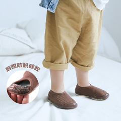 Spring and Autumn Baby Floor Shoes Socks Non-slip Soft Sole Learning Shoes with Refined Cotton Silicone Slip-on Children's Socks Shoes for Outdoor Wear