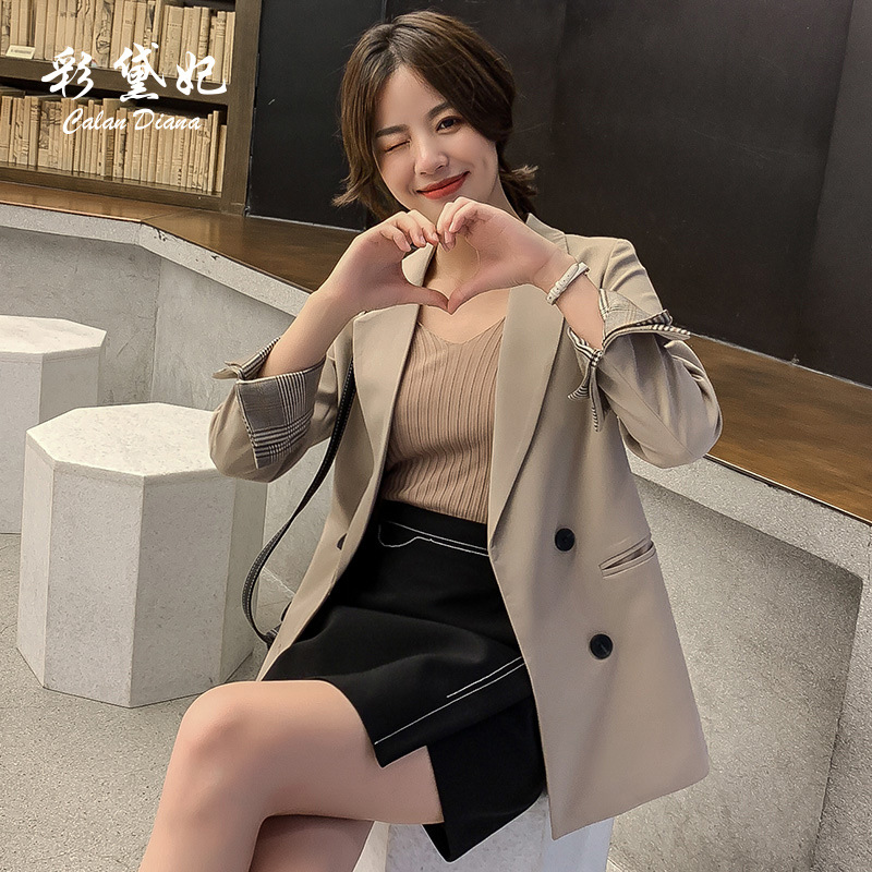 2025 Spring and Summer New Korean Style Internet Popular Small Suit Solid Color Suit Top Women's Fashion Casual All-match Retro Jacket