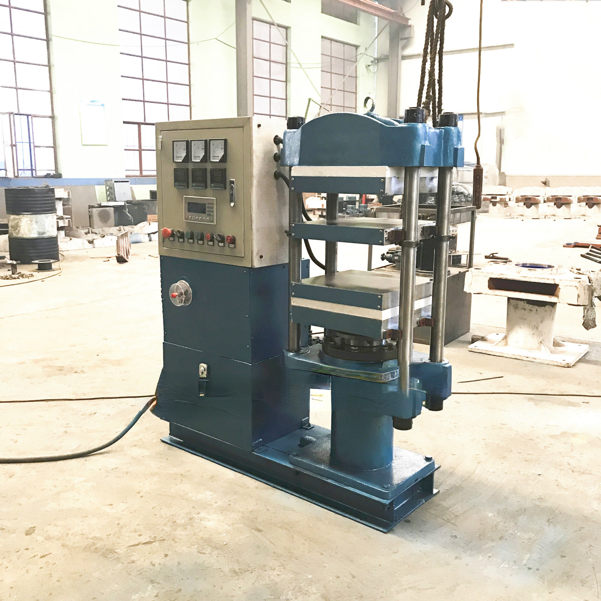 生产硫化机的厂家 小型双层平板硫化机 上下板加热压片机PLC控制