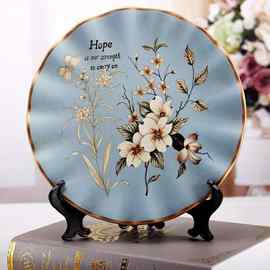 2020鼠年大吉日历陶瓷挂盘  现代中式客厅装饰瓷盘摆件可定制LOGO