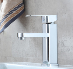 Face basin, bathroom, cold and hot water tap, hand basin, sink, countertop basin, household square double hole water tap