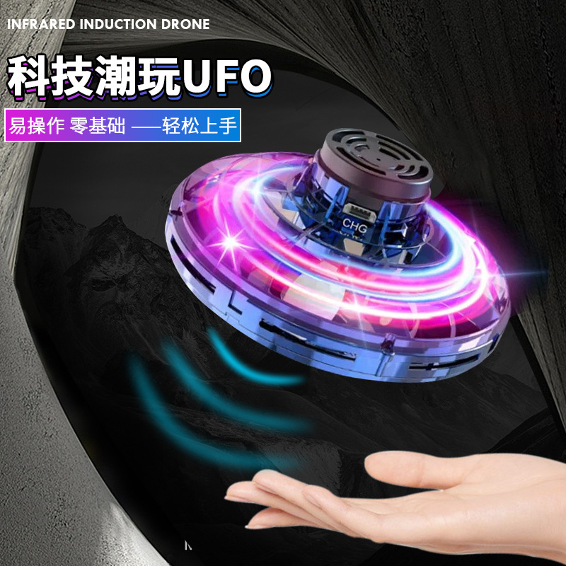 跨境Flynova自由航线回旋创意解压飞行器感应玩具指尖飞行陀螺UFO|ru
