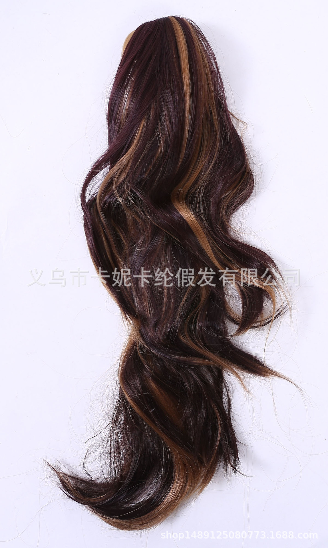 Rojo vino negro ondulado largo cabello rizado peluca cauda de caballo realista media y larga trenza de caballo