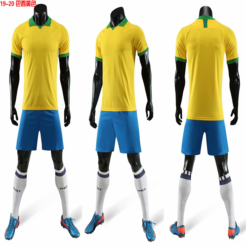 Manufactor Direct selling customized new pattern Parenting Football clothes suit No printing Printing 19-20 Brazilian workout clothes