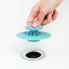 UFO Sink Drain Cover Kitchen Odor Prevention Push-Button Silicone Hair Trap Drain Plug