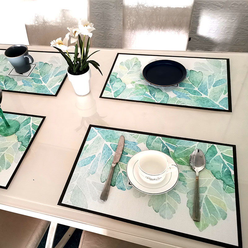 热带森林印花餐垫北欧树叶餐桌垫棉麻防水西餐餐垫厂家直销定制详情图5