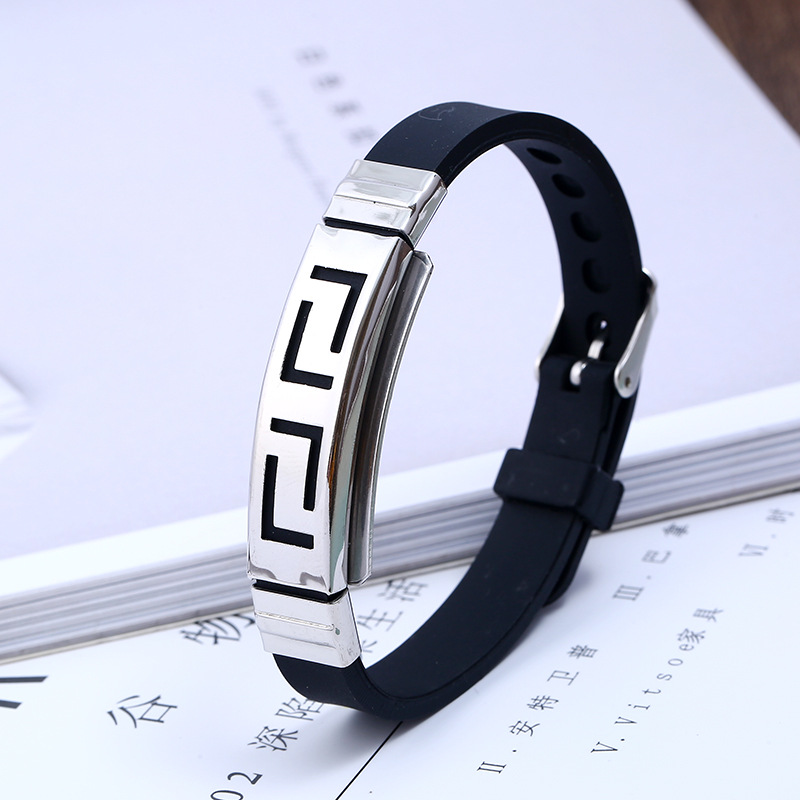 Stainless Steel Bracelet New Gift Men's Specialty Jewelry Personality Creative Silicone Bracelet display picture 1