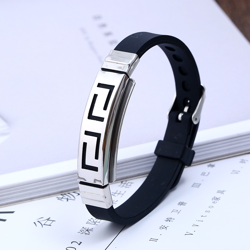 Stainless steel bracelet new gift menu0027s specialty jewelry personality creative silicone bracelet