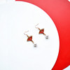 Festive earrings from pearl, Chinese style, simple and elegant design