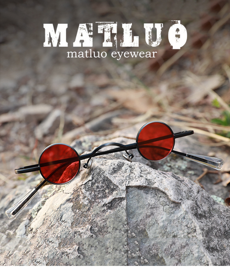 30g Weight Full Frame Glasses Structure Sunglasses Classification Tac, UV400 Protection Lens Material Round Frame Glasses Style Party, Stage Occasion Solid Color Pattern All Seasons Season Women's Gender Retro, Punk Style Retro Punk Solid Color Tac UV400 Protection Round Frame Full Frame Women's Sunglasses 无