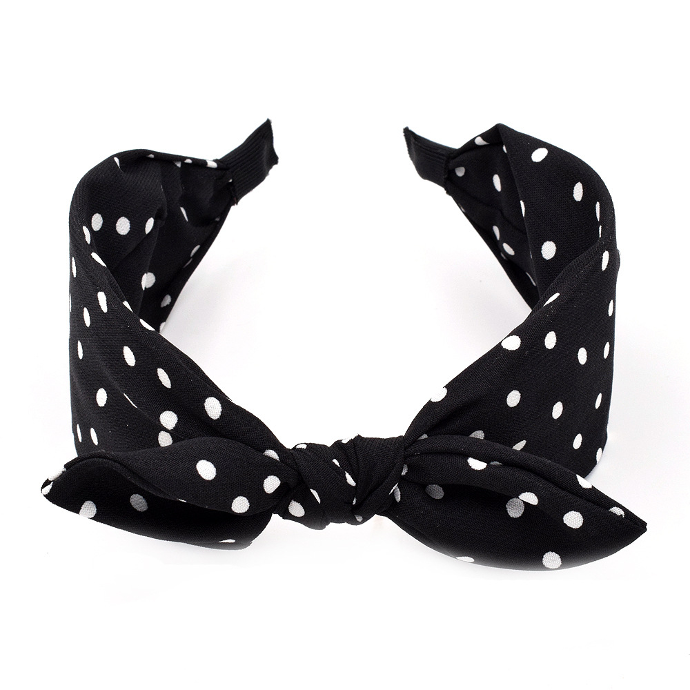 New Broadside Polka Dot Polka Dot Bow Tie Women's Simple Fabric Knotted Hair Accessories display picture 2