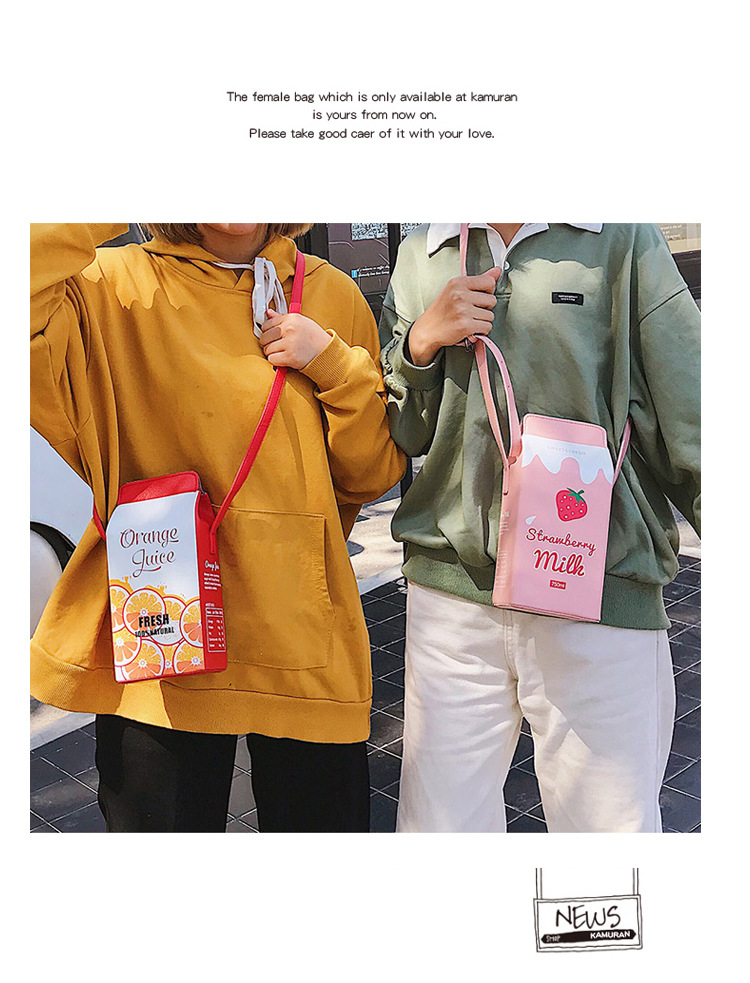 397g Weight Polyester Lining Material Magnetic Buckle Closure Type Single Shoulder Strap Strap Type Square Bag Bags Type Casual, Daily Occasion Pu Leather Material Fruit Pattern All Seasons Season Women'S Gender Cute Style Square Shape Orange, Rose Red Color Small Size Women's Small Pu Leather Square Bag Shoulder Bag 8