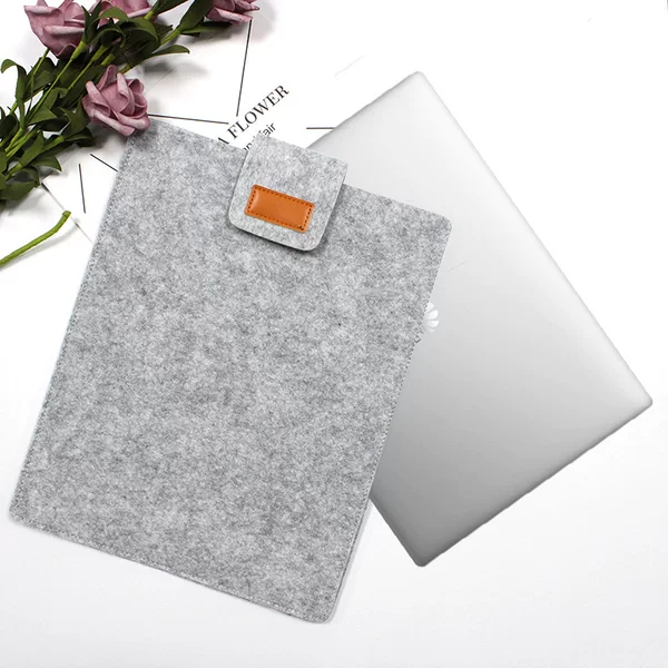 Felt vertical square computer bag hook and loop for notebook computer bag 13 inch computer bag