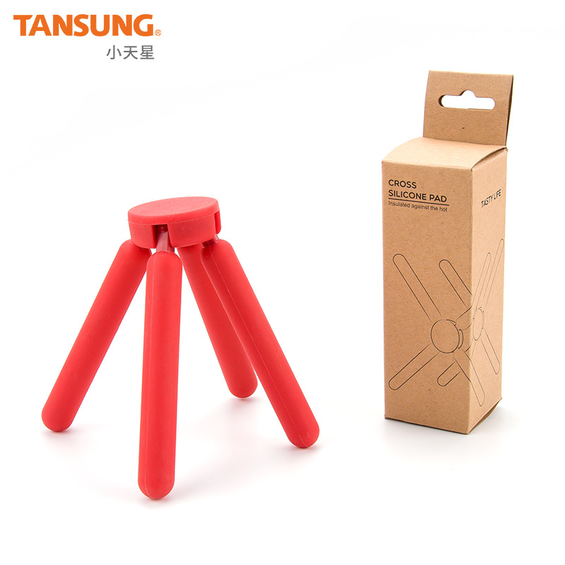 En stock Cruz silicona olla estera plegable estera de silicona cocina creativa aislamiento estera Mesa estera montaña al por mayor