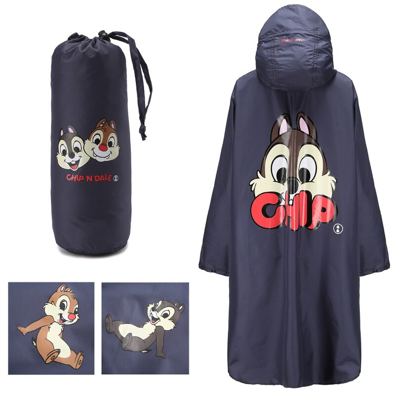 Anti-rainstorm cute travel students cartoon personality beautiful chipmunk pattern fashion thin breathable raincoat poncho