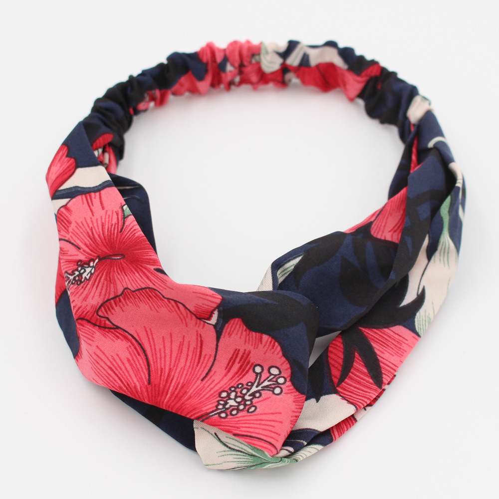 Retro Plants Flowers Leaves Cross Hair Bands All-match Women's Headbands Wholesale display picture 7