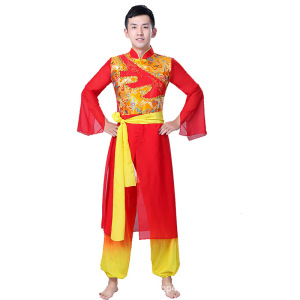 打鼓服演出服男女喜庆新款腰鼓舞服秧歌服成人舞龙舞狮服装表演服