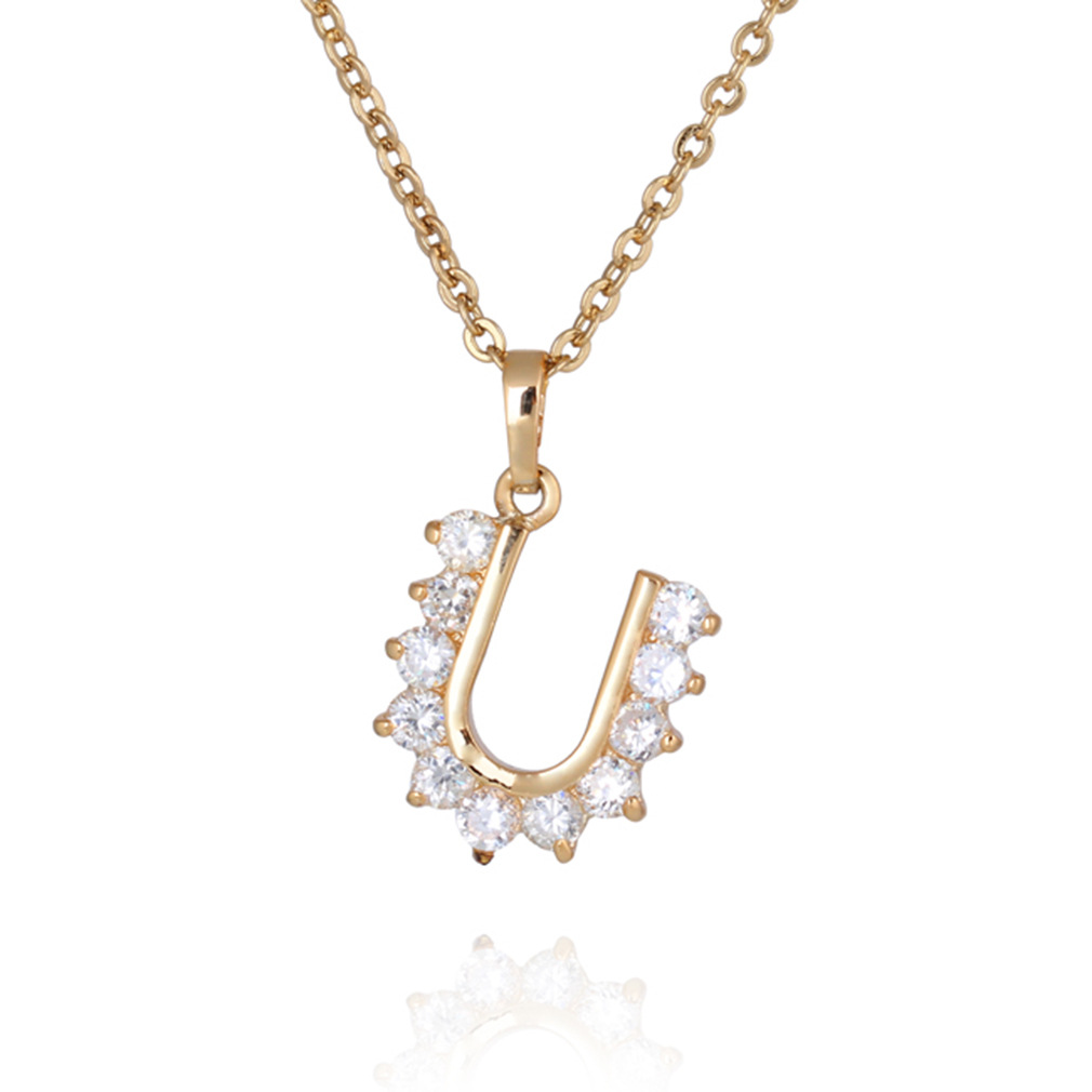 Brand copper necklace with zircon