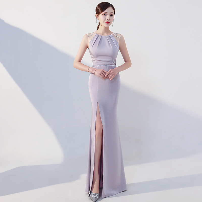 Evening dresses vestido de noche Night club sexy perspective famous woman  long KTV evening dress