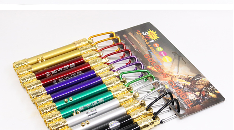 Three-in-one infrared laser light gift LED mini flashlight, golden hoop rod flashlight, ultraviolet banknote detector lamp pic 18