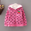 Demi-season children's velvet hoody, sweatshirt, increased thickness, long sleeve