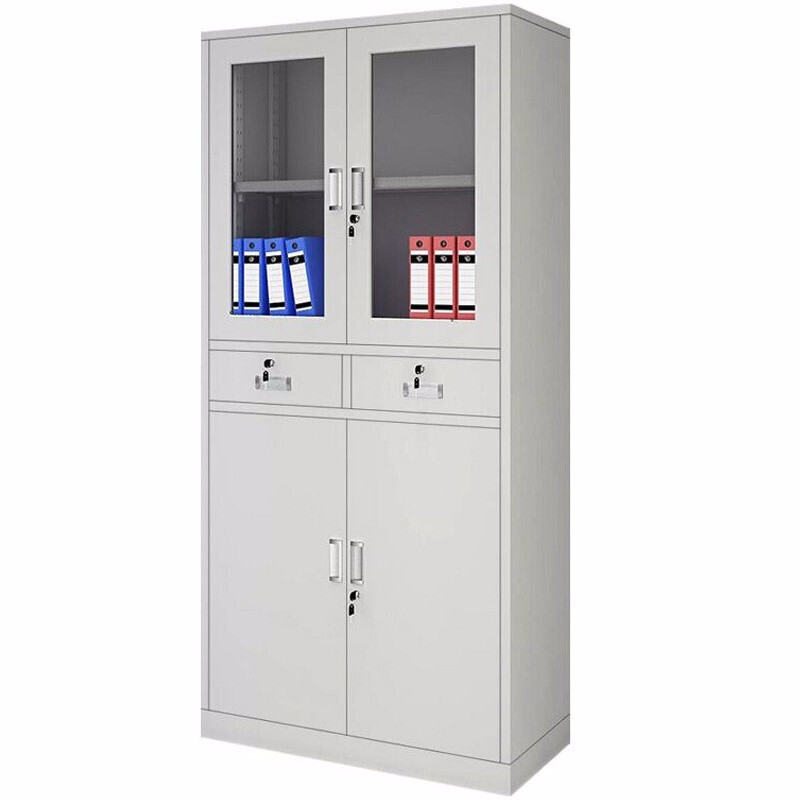 中二鬥文件櫃加厚資料櫃鋼制儲物櫃鐵皮櫃子抽屜帶鎖財務室文件櫃