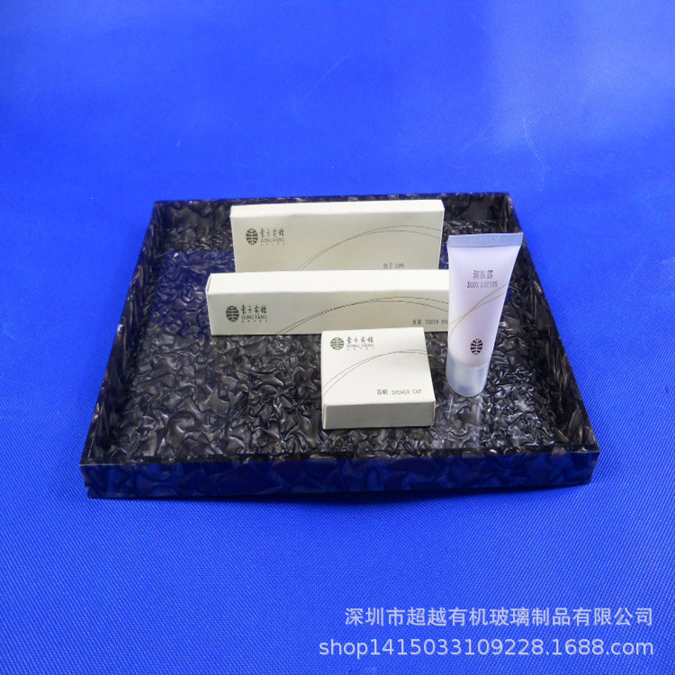 长方形亚克力托盘酒店收纳盘客房茶壶茶水盘洗手间牙具整理盒