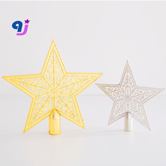 New Christmas tree decoration star, auspicious cloud five-pointed star, tree top star, accessories plastic five-pointed star, factory direct sale
