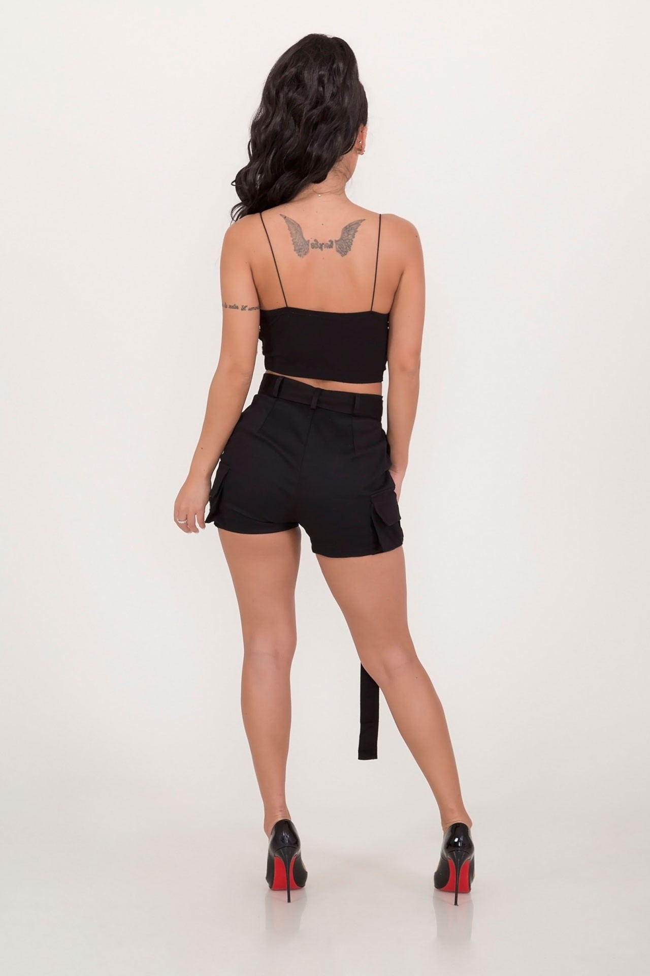 Camouflage Workwear Shorts Casual Pants Women Belted in Shorts