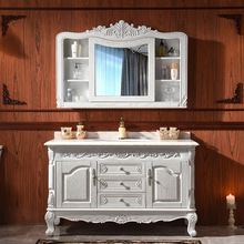 浴室柜洗手盆柜组合欧式实木卫浴落地红橡木洗漱洗手台盆柜现货