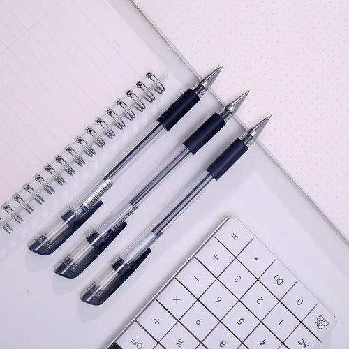 Deli 6600ES bullet 0.5 classic office gel pen water pen signature pen black red blue ink blue 12 pieces/box