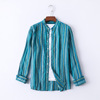 Ma off 19 New summer spring Linen shirt man refreshing stripe Long sleeve shirt Flax shirt solar system B052