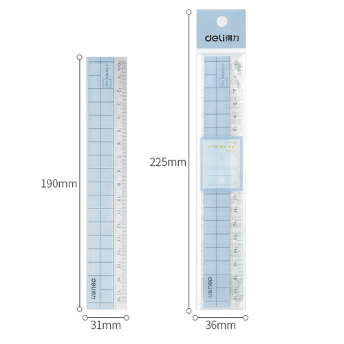 得力6235直尺18cm带波浪透明尺子文具尺绘图制图工具学生办公尺