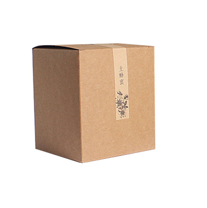 厂家批量生产 牛皮纸彩印蜂蜜翻盖折叠食品包装盒  可加印logo