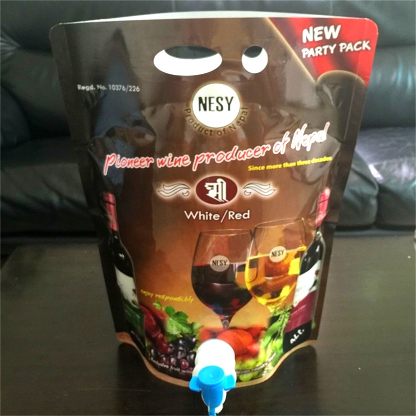 液体包装袋厂家批发自立手提红酒袋批发铝箔彩印一次性果汁袋