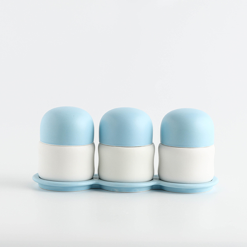 Moderno simple creativo hogar cerámica condimento tarro traje hogar condimento botella condimento caja de color caramelo suministros de cocina