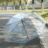 The new creative small fresh youth series transparent three -fold umbrella cartoon hand -folding student couple