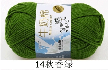 Пряжа Milk Cotton — моток 5-слойная средней крупности, 50 г, доступно 91 цвета