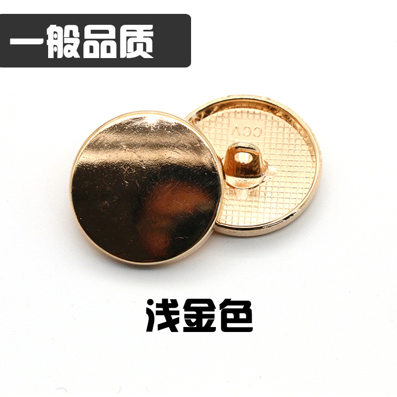 Fuente de la fábrica de metal Botón de metal de calidad de espejo plano hebilla de la moda hebilla de la capa redonda de coser a mano hebilla de pie alto