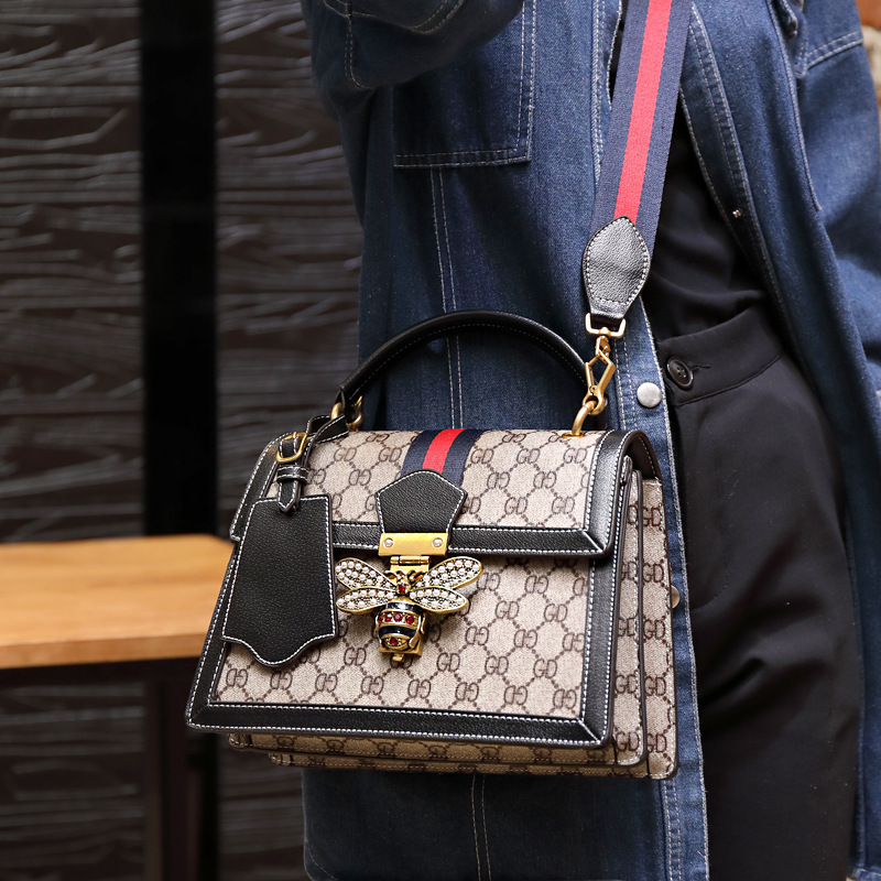 菲安缇包包女2019新款韓版百搭小包單肩手提鏈條包寬肩帶斜挎包潮