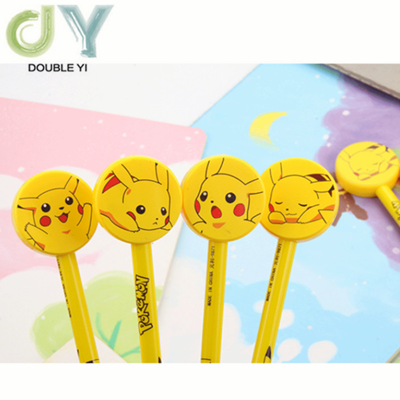 学生用品 可爱卡通皮卡丘造型中性笔 签字笔黑色笔芯笔简约 文具