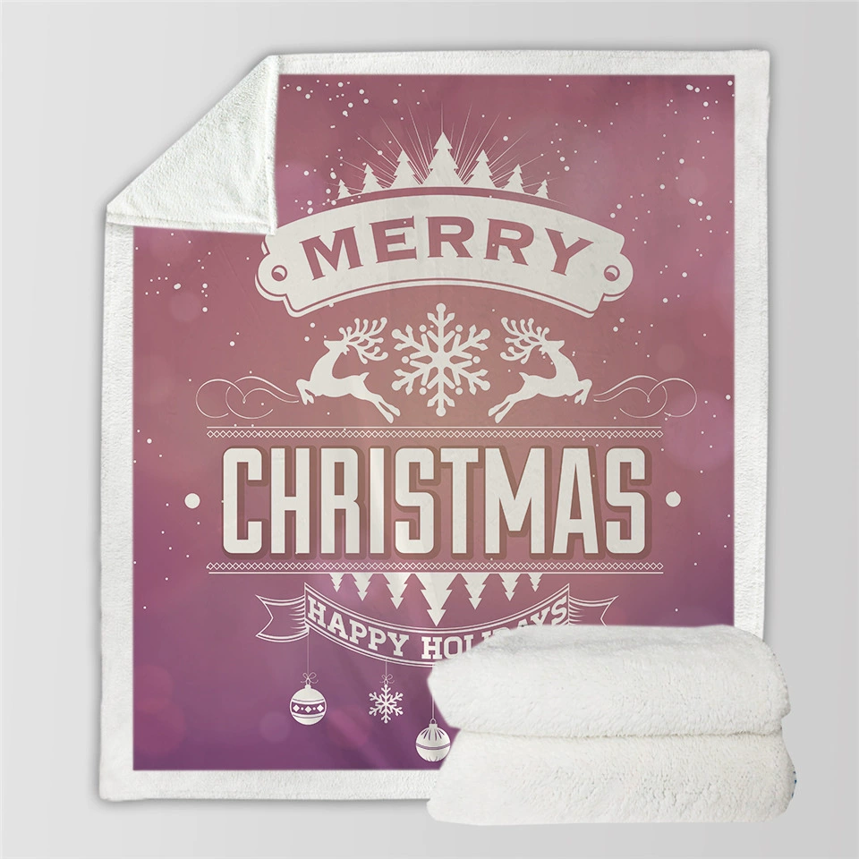 Amazon Мультфильм Рождество Взрослые Дети 3D Цифровая Печать Хлопок Флис Утолщенное Одеяло