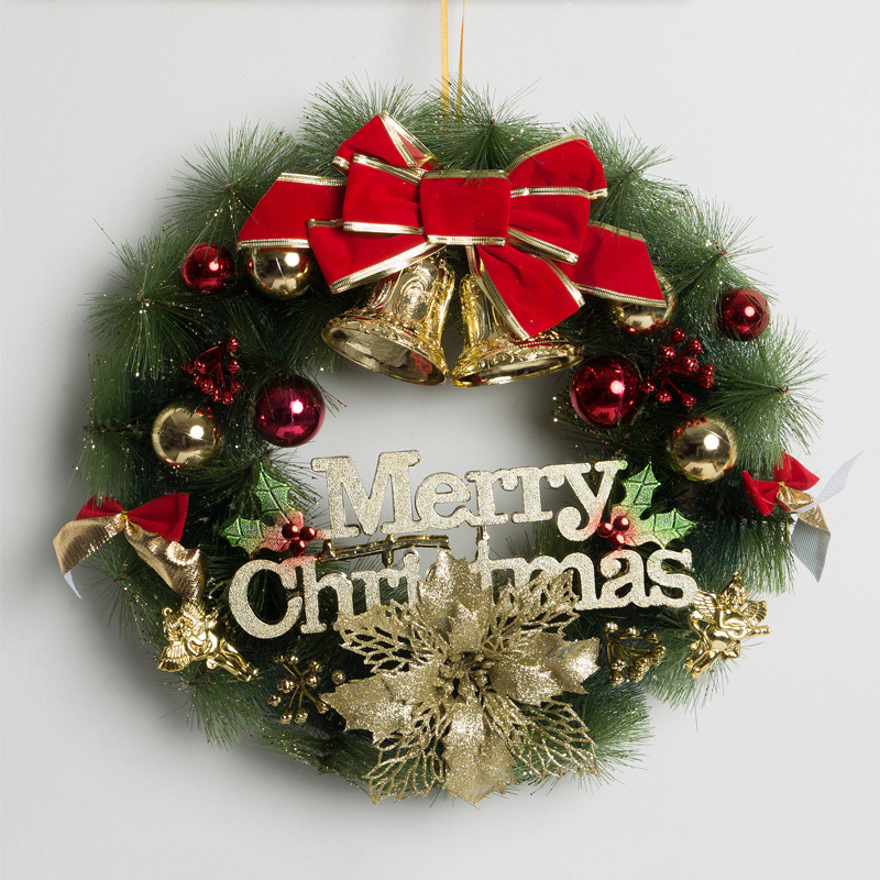 2019聖誕節裝飾聖誕花環多色精致門挂櫥窗場景布置廠家直銷批發