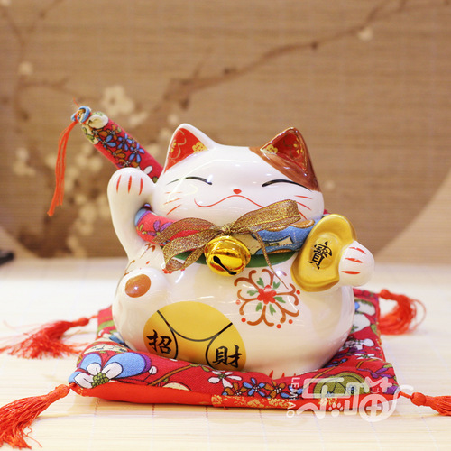 Lemiao 7-inch ceramic lucky money piggy bank crafts gift opening home decoration lucky cat ornaments