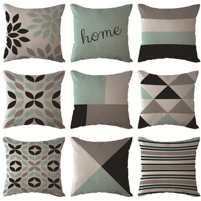 亚马逊 跨境爆款温馨几何家居棉麻抱枕套 汽车抱枕沙发抱枕靠垫|ms